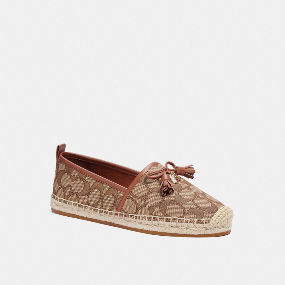 COACH®,CARSON ESPADRILLE,Khaki/Saddle,Front View