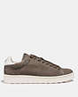 COACH®,C101 LOW TOP SNEAKER,Suede,HEATHER GREY,Angle View