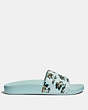 COACH®,SLIDE WITH PRINT,Coated Canvas,Dino Palm Light Blue,Angle View