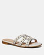 COACH®,KENNEDY SANDAL,Leather,Chalk,Front View