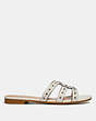 COACH®,KENNEDY SANDAL,Leather,Chalk,Angle View