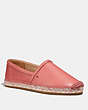 COACH®,CASEY ESPADRILLE,Leather,Bright Coral,Front View