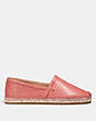 COACH®,CASEY ESPADRILLE,Leather,Bright Coral,Angle View