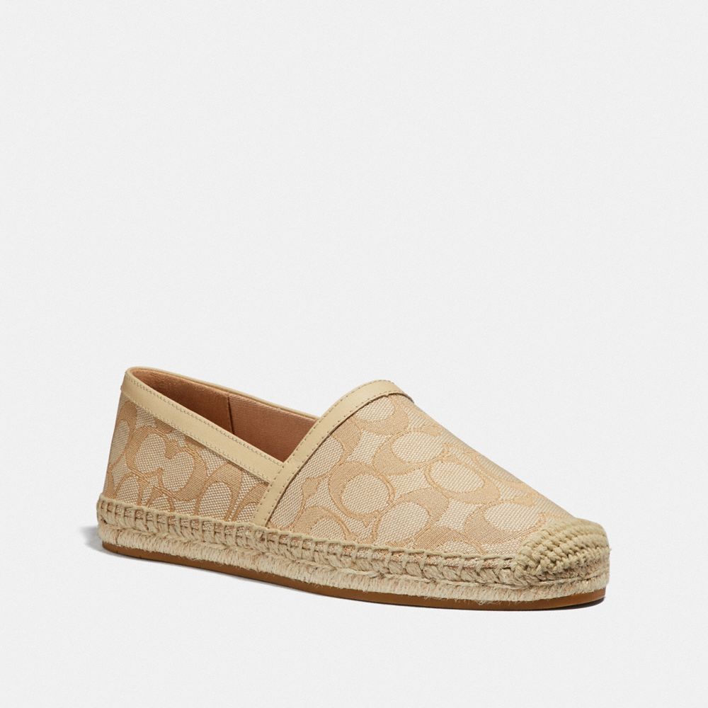 COACH®,ESPADRILLES CASEY,tissusignaturec,Ivoire/Crème,Front View