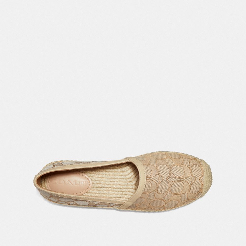 COACH®,CASEY ESPADRILLE,fabricsignaturec,IVORY/CREAM,Inside View,Top View