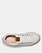 COACH®,C101 LOW TOP ESPADRILLE,Leather,White/Petal,Inside View,Top View