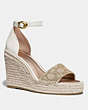 COACH®,KIT WEDGE ESPADRILLE,Mixed Material,Ivory/Chalk,Front View