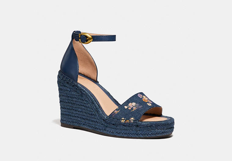 Kit Wedge Espadrille With Floral Bow Print