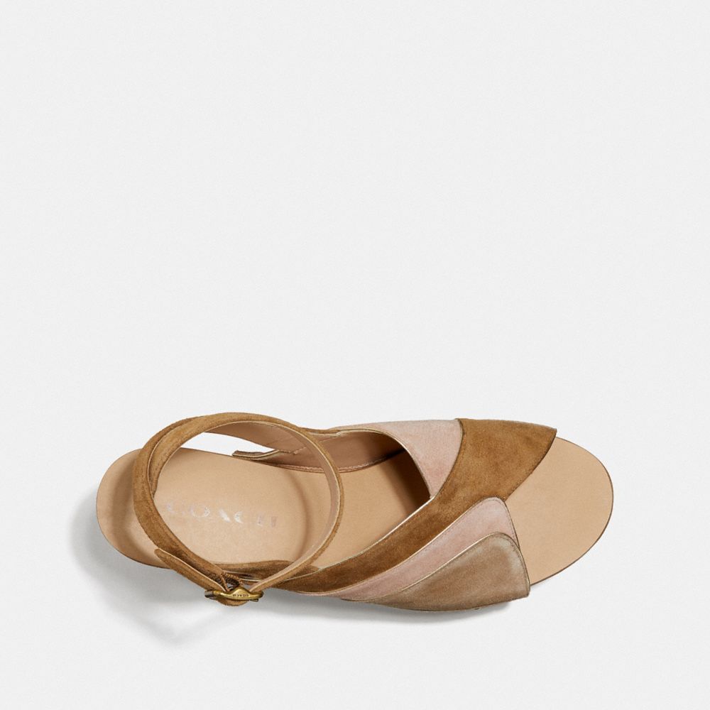 COACH®,NETTIE CLOG SANDAL,Suede,Oat/Pale Blush,Inside View,Top View