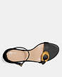 COACH®,ODETTA WEDGE SANDAL,Leather,Black,Inside View,Top View