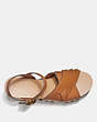 COACH®,NESSA CLOG SANDAL,Leather,Camel,Inside View,Top View