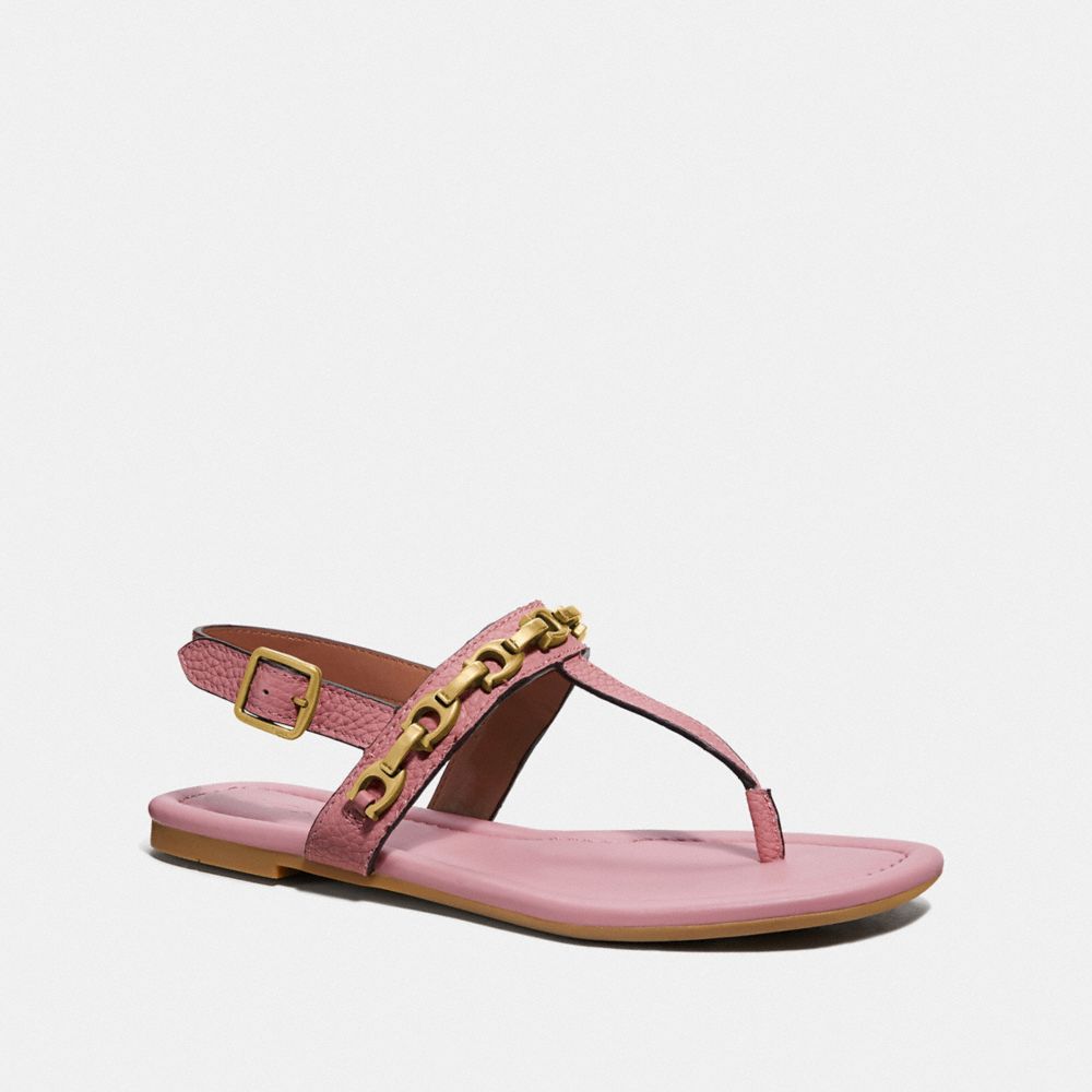 COACH®,JENNA SANDAL,Leather,Light Blush,Front View