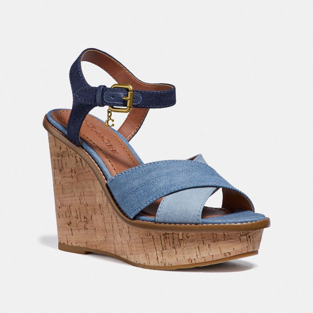 Coach cross band high sales wedge sandal