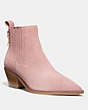 COACH®,MELODY BOOTIE,Suede,Blush Pink,Front View