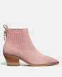 COACH®,MELODY BOOTIE,Suede,Blush Pink,Angle View