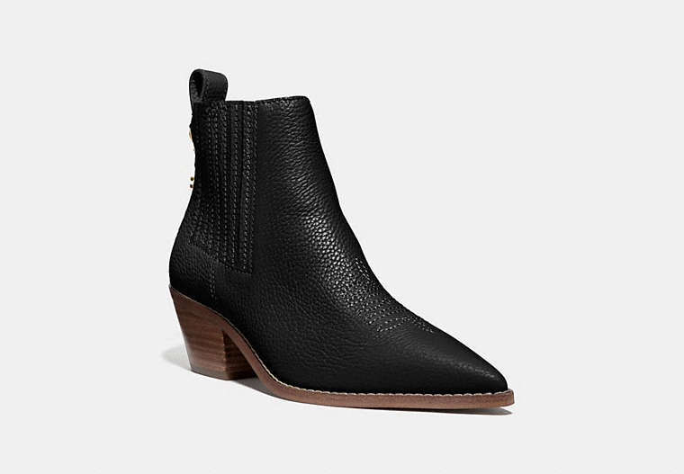 COACH®,MELODY BOOTIE,Leather,Black,Front View