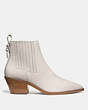 COACH®,MELODY BOOTIE,Leather,Chalk,Angle View