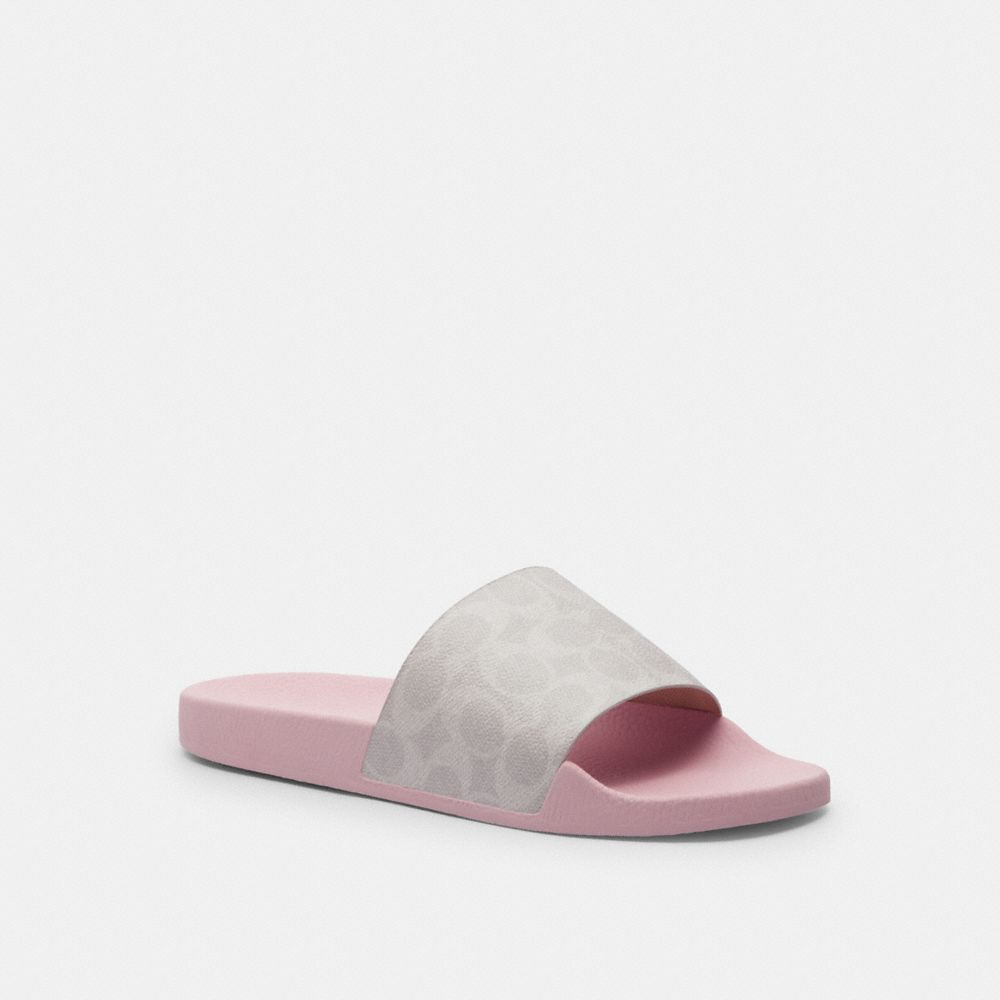 Coach Udele Sport Slide In Signature Canvas In Gray