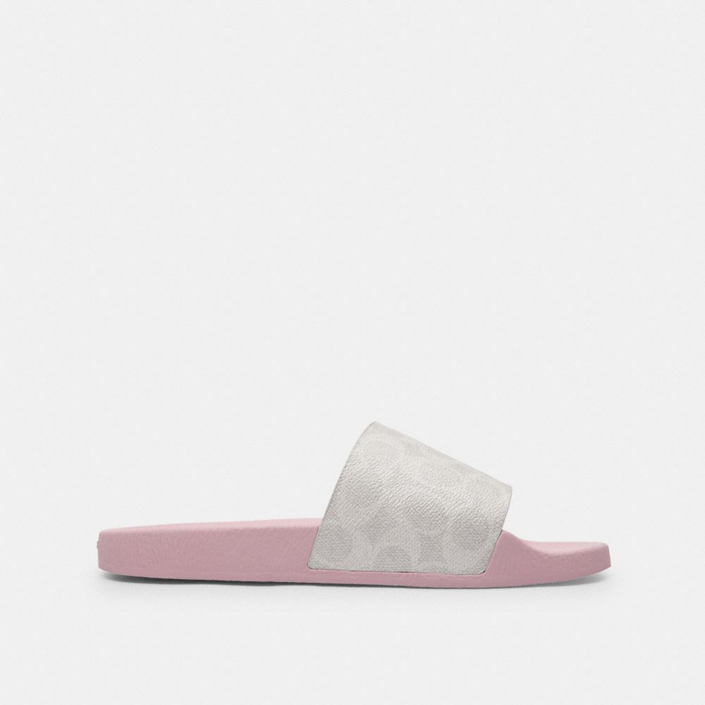 Coach Udele Sport Slide In Signature Canvas In Gray
