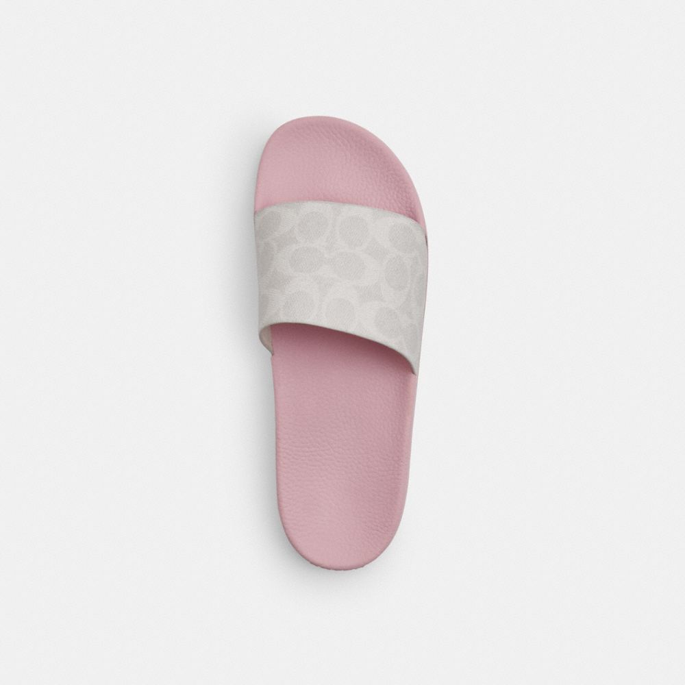 Coach Udele Sport Slide In Signature Canvas In Gray