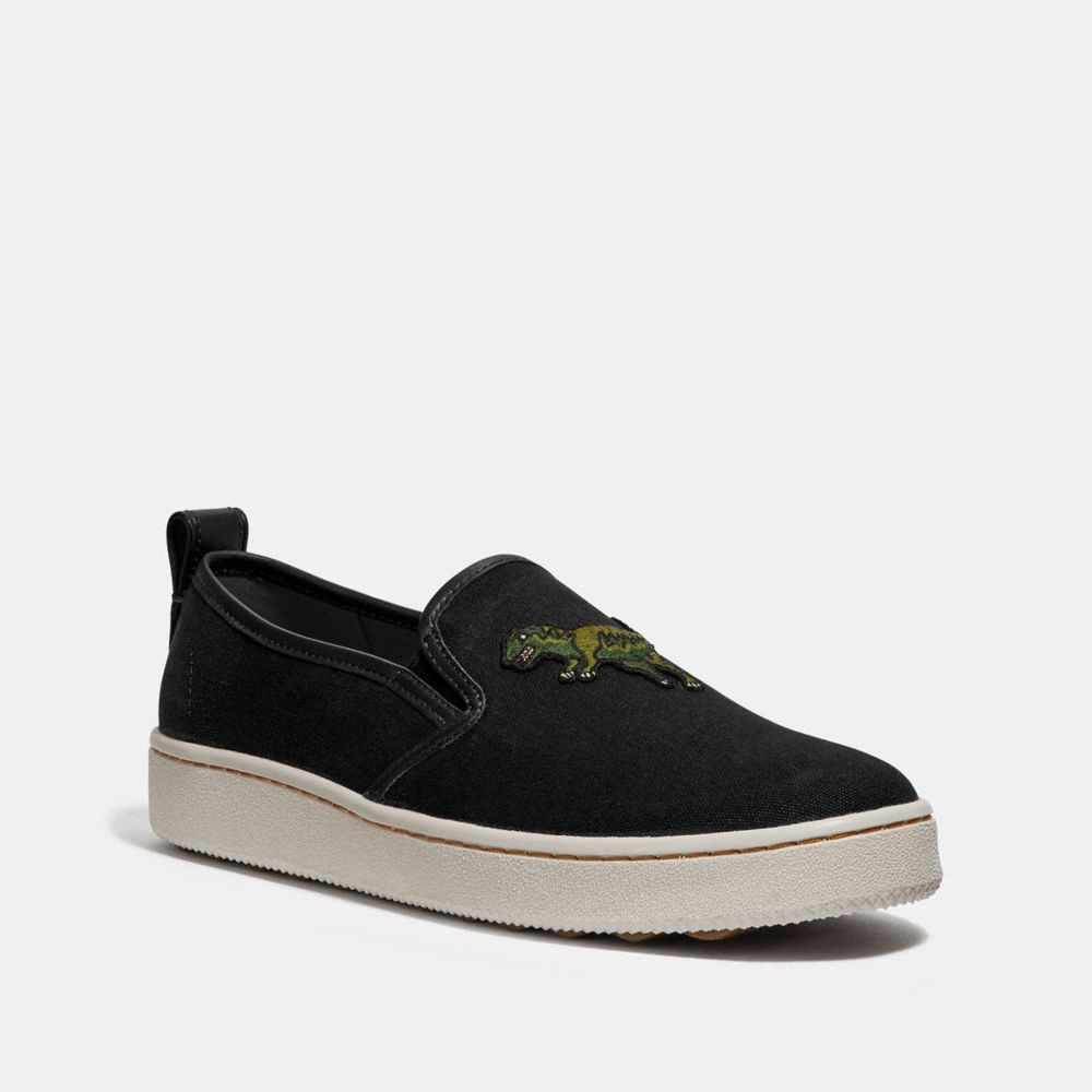 COACH®,C115 SLIP ON,n/a,Black,Front View