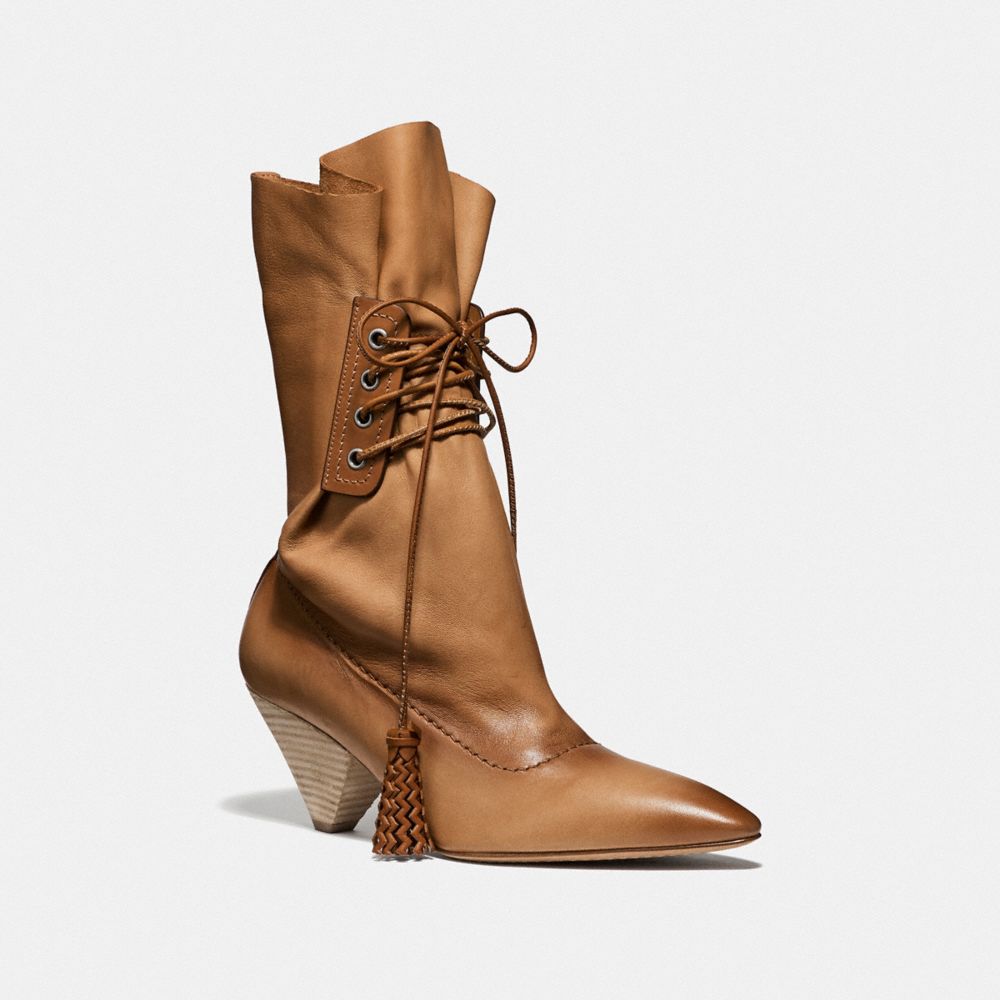 Coach lace up on sale tassel boot amber