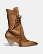 COACH®,LACE UP TASSLE BOOT,Leather,AMBER,Angle View