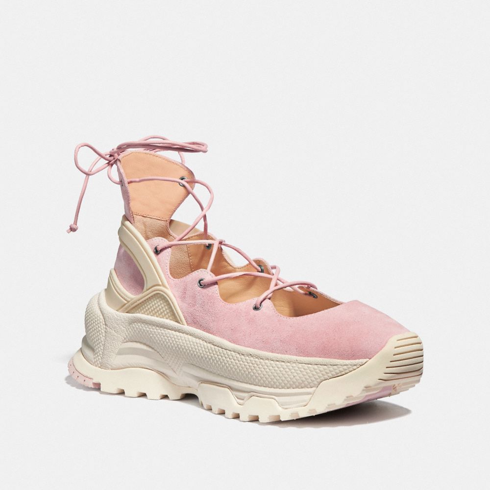 Coach lace up ballerina sneakers on sale