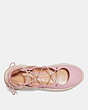 COACH®,LACE UP BALLERINA SNEAKER,Suede,Blossom,Inside View,Top View