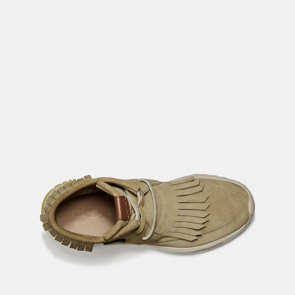 COACH®,Fringe Moccasin Sneaker With Coach Patch,,Inside View,Top View