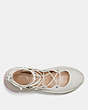 COACH®,LACE UP BALLERINA SNEAKER,Leather,Chalk,Inside View,Top View