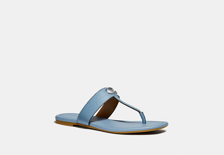 COACH®,JESSIE SANDAL,Leather,Slate gray,Front View