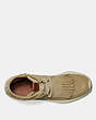 COACH®,C243 MOCCASIN SNEAKER WITH COACH PATCH,Leather,Tan,Inside View,Top View