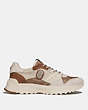 COACH®,C143 RUNNER WITH COACH PATCH,Mixed Material,Khaki Chalk,Angle View