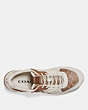 COACH®,C143 RUNNER WITH COACH PATCH,Mixed Material,Khaki Chalk,Inside View,Top View