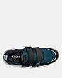 COACH®,C143 TWO STRAP RUNNER,Neoprene,Blue/Multi,Inside View,Top View