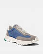 COACH®,C155 PANELED RUNNER,Suede/Nylon/Mesh,Stone Blue,Front View