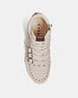 COACH®,C219 HIGH TOP SNEAKER,Suede,Chalk,Inside View,Top View