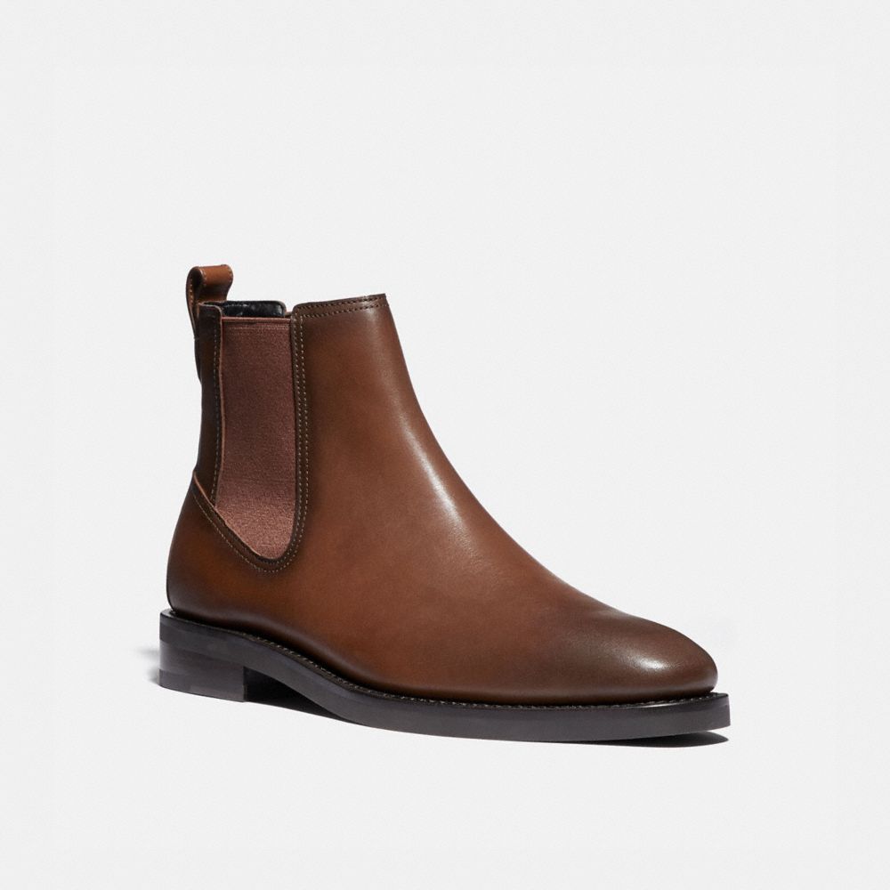 COACH®,CHELSEA BOOT,Leather,BURNISHED SADDLE,Front View