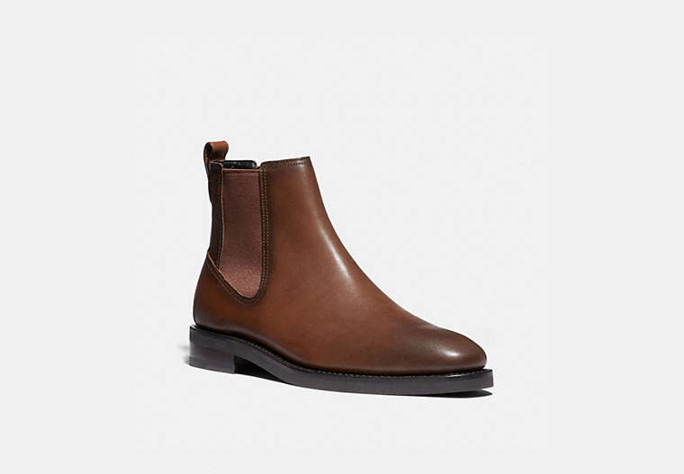 COACH®,CHELSEA BOOT,Leather,BURNISHED SADDLE,Front View