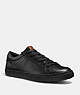 COACH®,C126 LOW TOP SNEAKER,Leather,Black,Front View