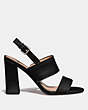 COACH®,RYLIE SANDAL,Leather,Black,Angle View