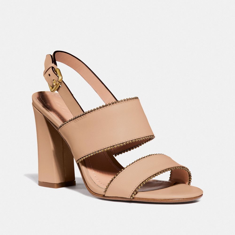 COACH®,RYLIE SANDAL,Leather,Beechwood,Front View
