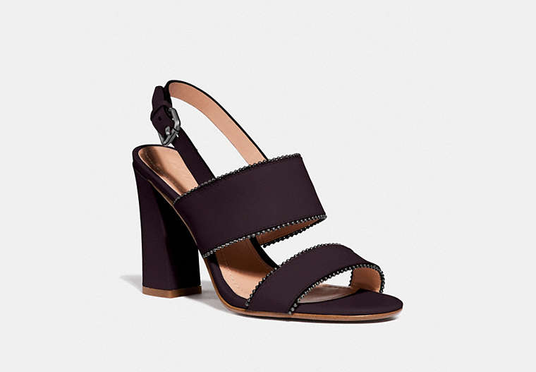 COACH®,RYLIE SANDAL,Leather,OXBLOOD,Front View