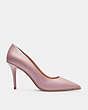 COACH®,WAVERLY PUMP,Leather,Light Rose,Angle View