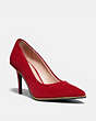 COACH®,WAVERLY PUMP,Suede,1941 Red,Front View