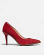 COACH®,WAVERLY PUMP,Suede,1941 Red,Angle View
