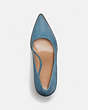 COACH®,WAVERLY PUMP,Suede,Pacific Blue,Inside View,Top View