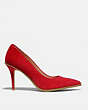 COACH®,WAVERLY PUMP,Suede,Electric Red,Angle View