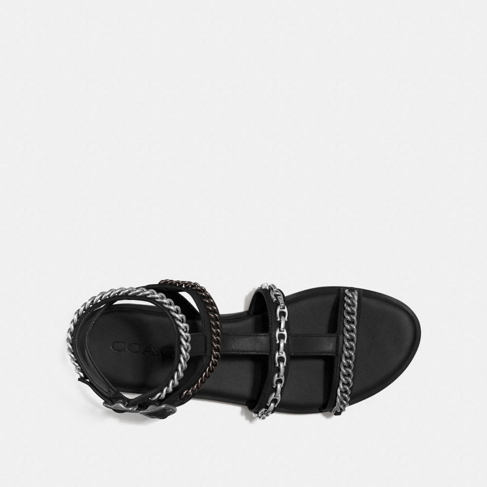COACH®,HADDIE GLADIATOR SANDAL,Leather,Black,Inside View,Top View